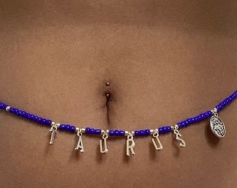 SILVER Simply Zodiac African Waist Beads (Customizable!)