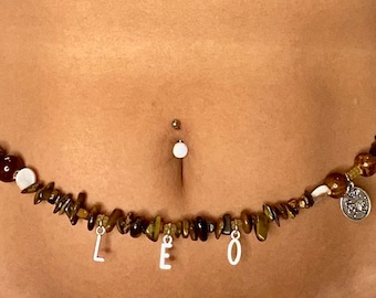 SILVER Full Crystal Zodiac African Waist Beads (Customizable!)