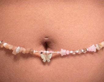 Dusty Pink and Rosegold Customizable Bubble Letters Set - African Waist Beads