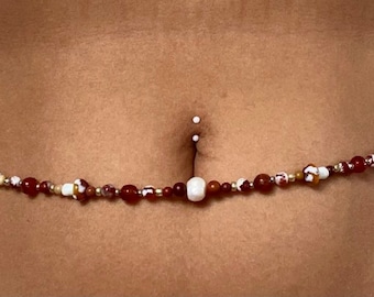 Mushroom and Jasper - African Waist Beads