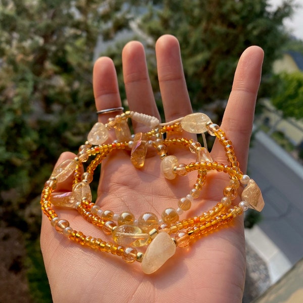 Simply Citrine African Waist Beads