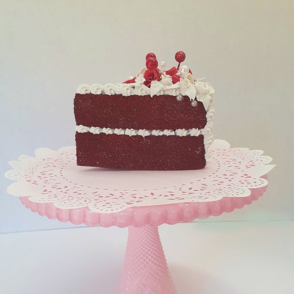 Red velvet fake cake slice