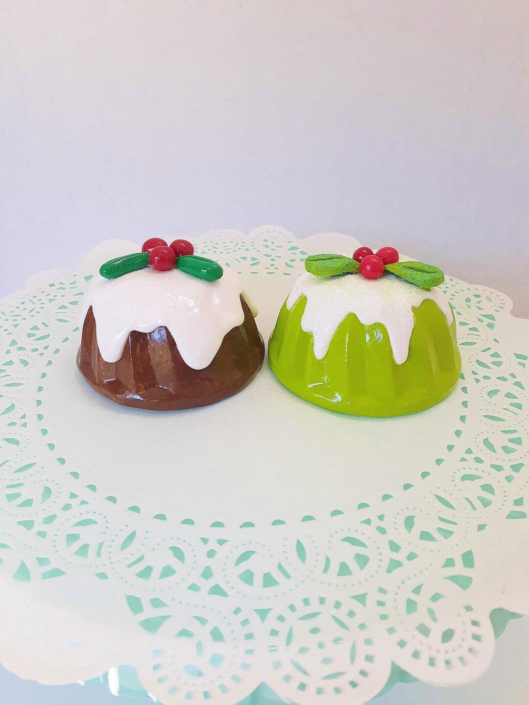 Fake Pudding Figgy Pudding or Grinch Fake Mini Bundt Cake - Etsy