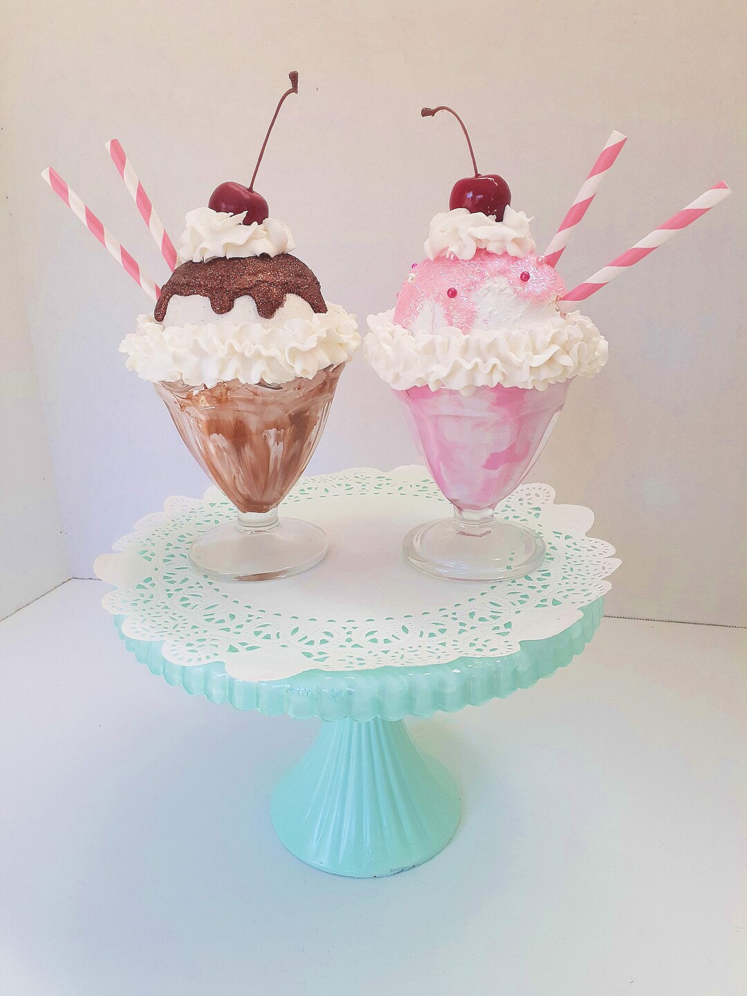 Fake Ice Cream Sundae, Tiered Tray Decor, Photo Prop, Home Decor, Ice ...