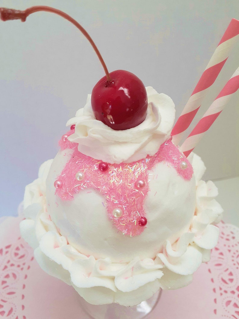Faux Ice Cream Scoops For Tiered Tray Decor - Realistic Fake Dessert Display Props