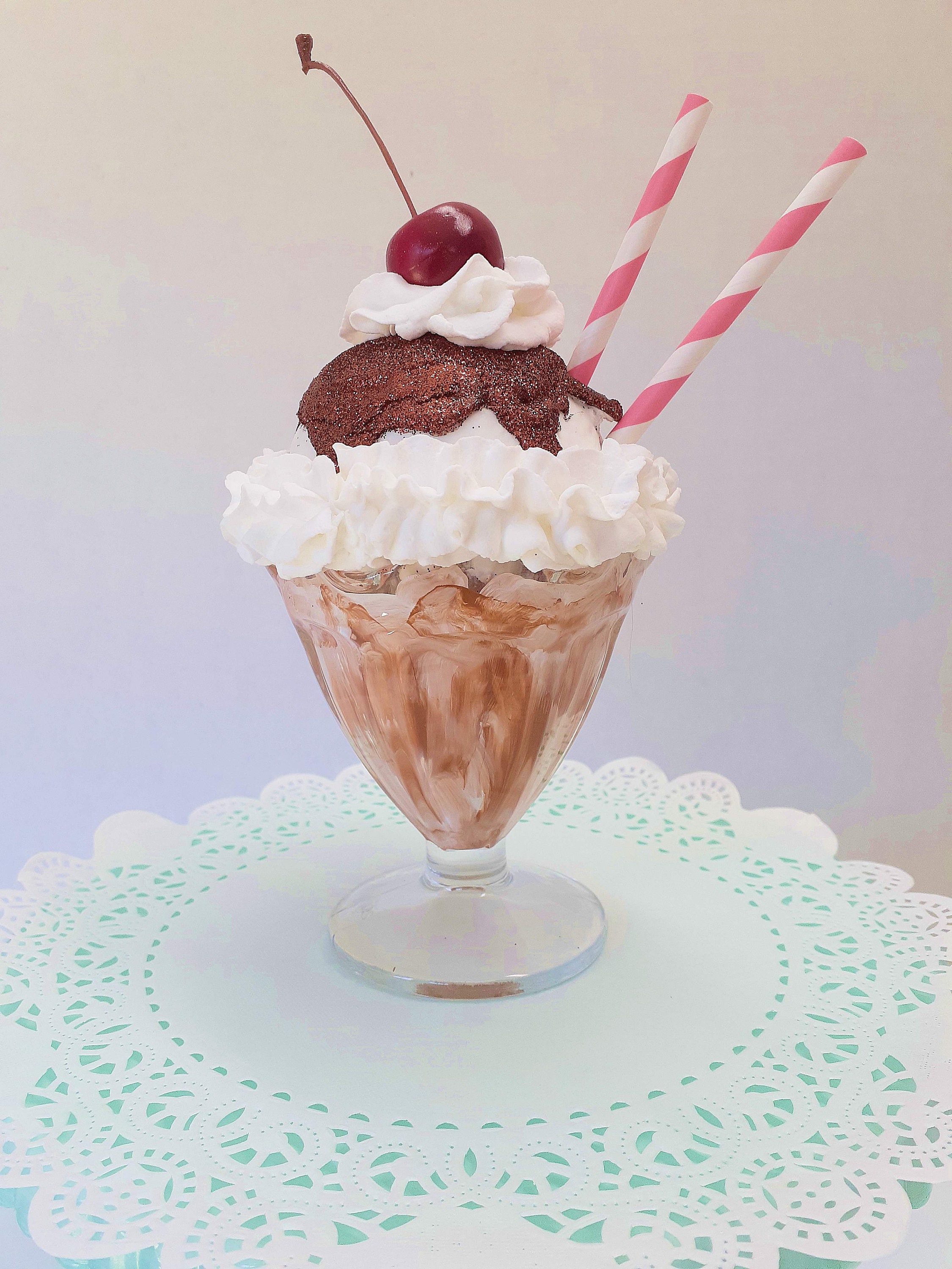 Faux Ice Cream Scoops For Tiered Tray Decor - Realistic Fake Dessert Display Props