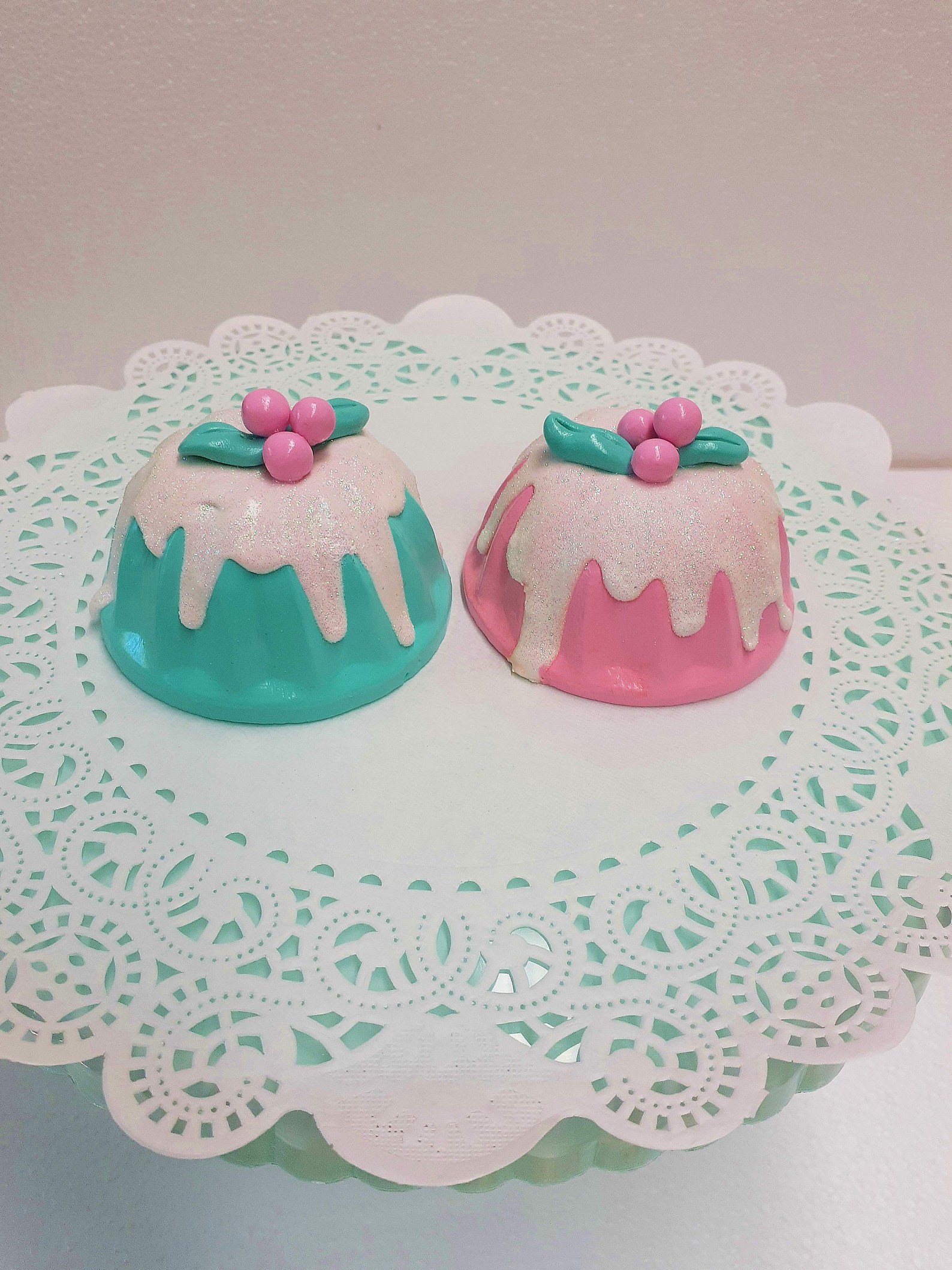 Shabby Chic Figgy Pudding fake mini bundt cake Etsy