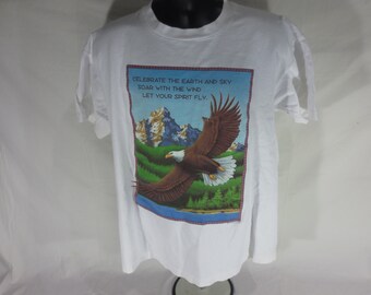 Vintage Anvil - 1994 Human-I-tees Eagle - Size Extra Large - Made in USA