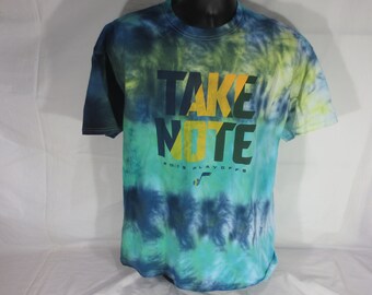 Utah Jazz - Tie Dye Splatter - 2019 Take Note Playoff Shirt - Size Extra Large