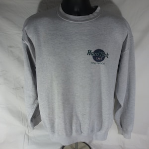 Vintage - Hard Rock Cafe - Hollywood - Rock & Roll - Grey - Sweatshirt - Size Large