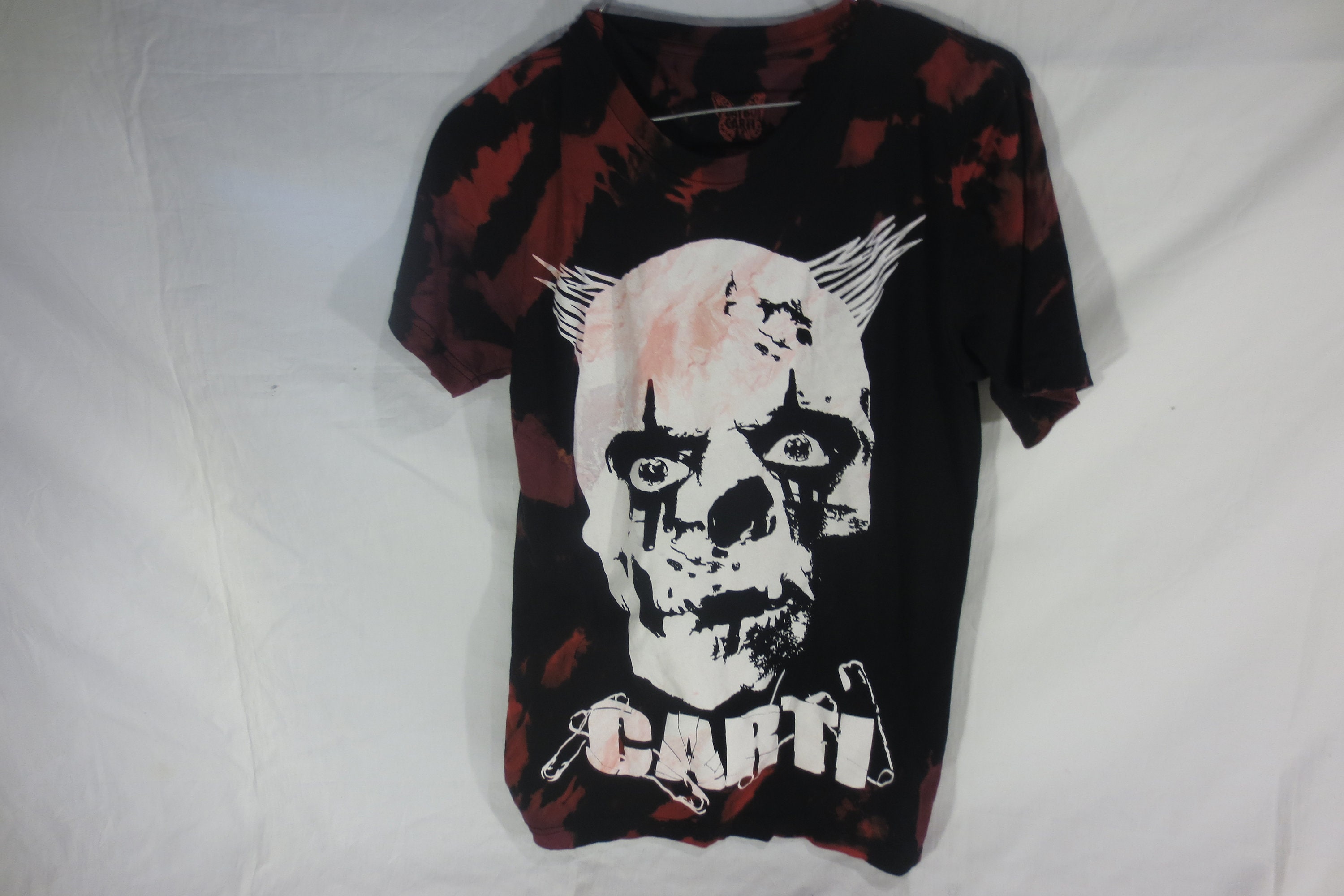 Acid Wash Red Tie Dye Splatter Playboi Carti Carti Skull Tour T shirt Size Small Etsy