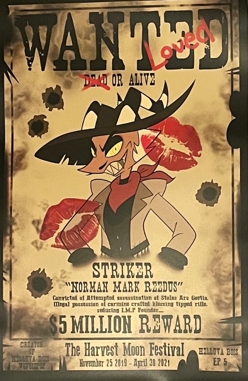 Laminated Helluva Boss Striker Poster Etsy UK