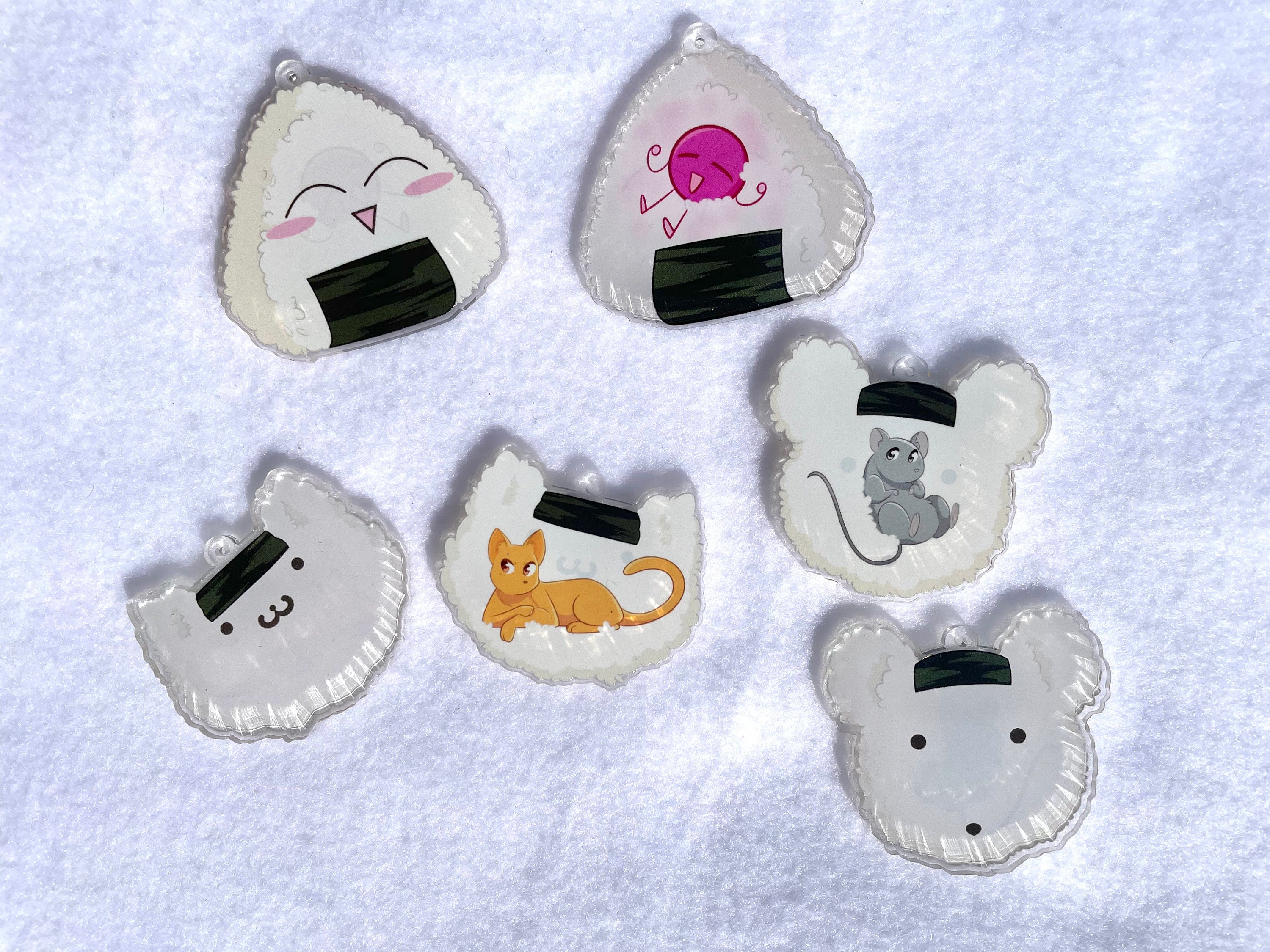 2Inch Fruits Basket Rice Ball Acrylic Charms Etsy