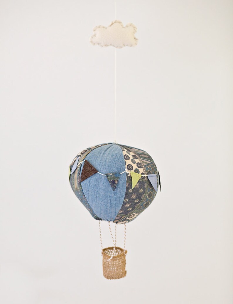 Hot Air Balloon Nursery Mobile Up Cycled Vintage Crib Etsy