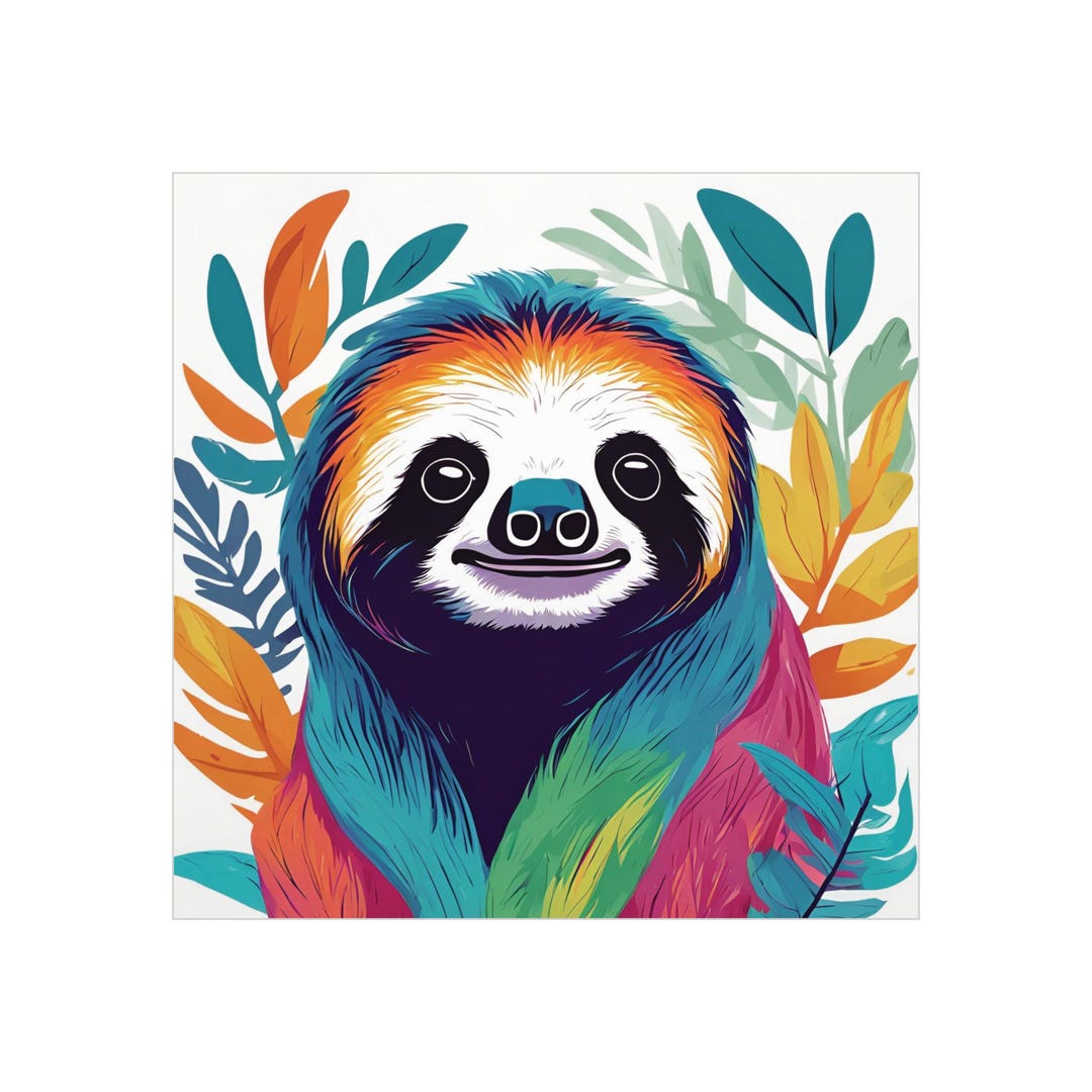 Colorful Happy Sloth Wall Decor on Foam Board - Etsy