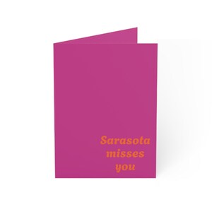 Sarasota Misses You-wenskaarten, gepersonaliseerde kaarten, bedankbriefjes, vriendschapsgroeten, leuke kleurrijke kaarten, opties van 1 tot 50 stuks