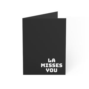 Vous me manquez La | Carte de voeux noire moderne, parfaite pour envoyer de l'amour, vous me manquez, l'amitié, les vacances, les célébrations, paquet de 1 à 50