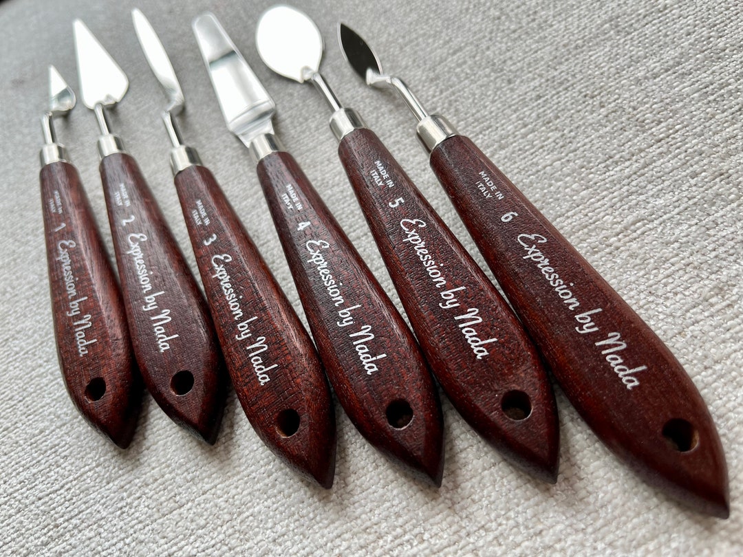 SILVER Palette Knife Painting Set, Stainless Steel & Wooden Handle Thick Texture Art Impasto
