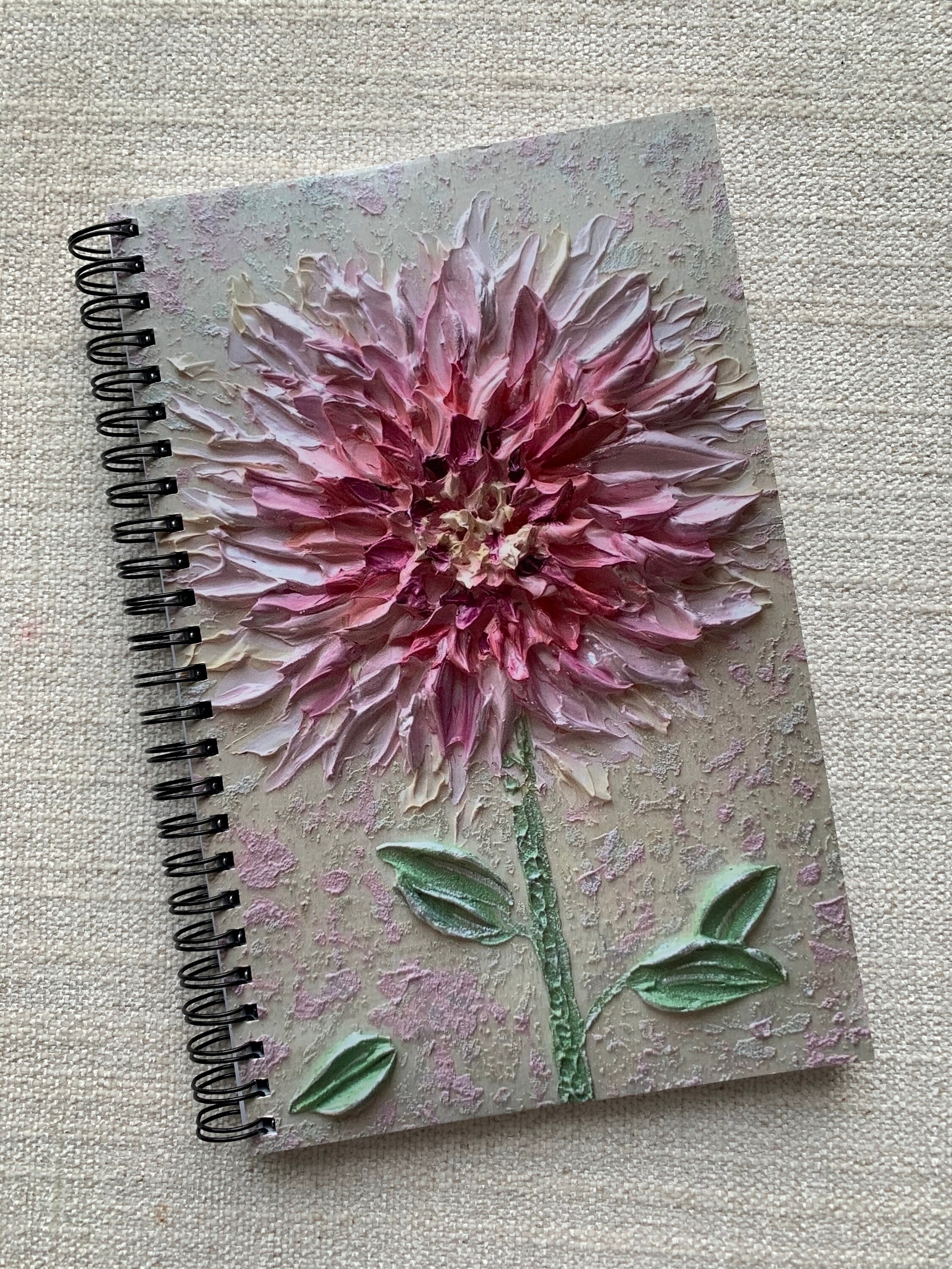 NOTEBOOK TEXTURED FLOWER Spiral Journal With Original Etsy