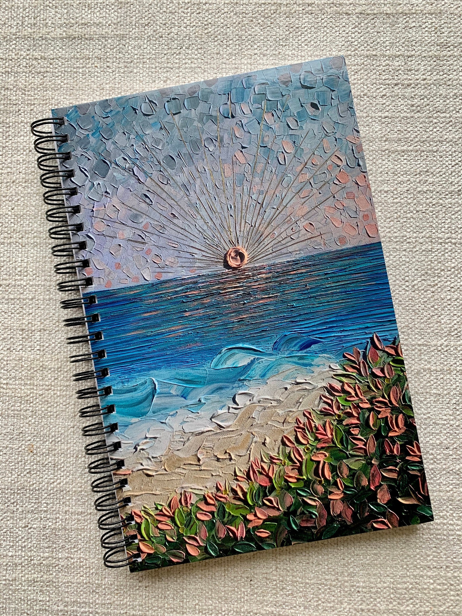 NOTEBOOK BEACH Spiral Journal Original Artwork Colorful Etsy