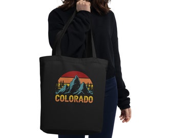 Colorado Eco Tote Bag, State tote bag, Organic Cotton Twill Tote