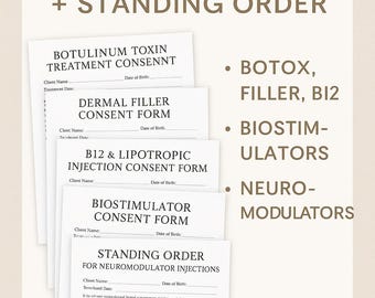 Medispa Consent Forms & RN Standing Order Bundle (PDF)