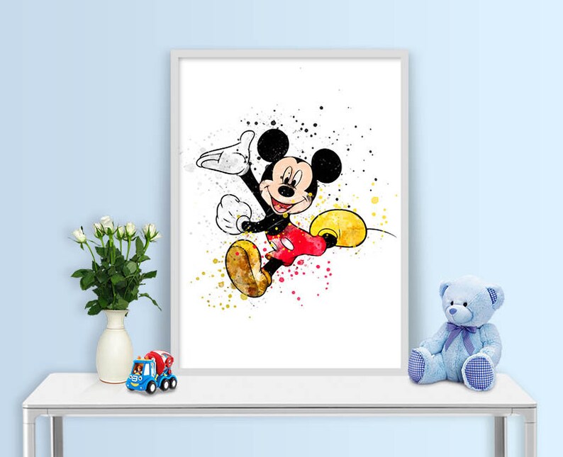 Mickey Mouse Poster Mickey Mouse Print Disney Poster Mickey | Etsy