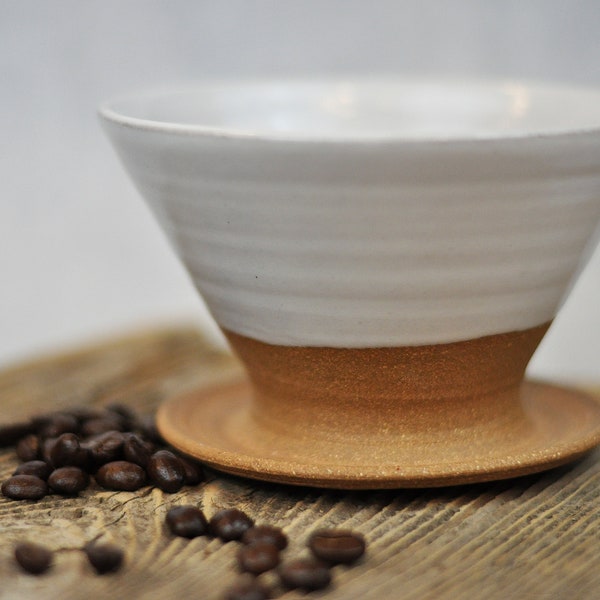 Keramik Übergießer | Modernes rustikales Steingut | Kaffee Übergießen | Brüher | Handgemachte Kaffee Tasse