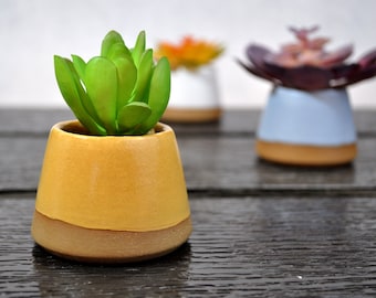 Matchstick Holder | Succulent Holder | Toothpick Holder | Succulent Pot | Ceramic Creamer | Yellow |  Matchstick Holder #3