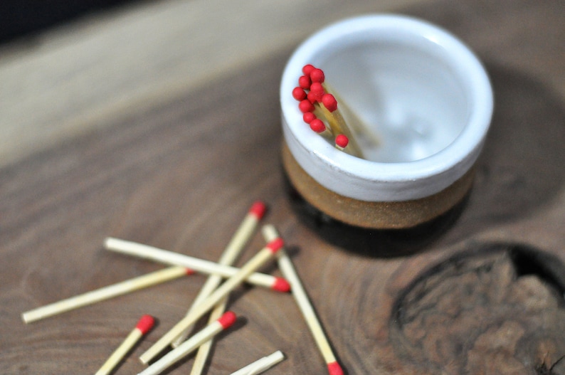 Matchstick Holder Succulent Pot Toothpick Holder Succulent Holder Ceramic Creamer White & Black image 2