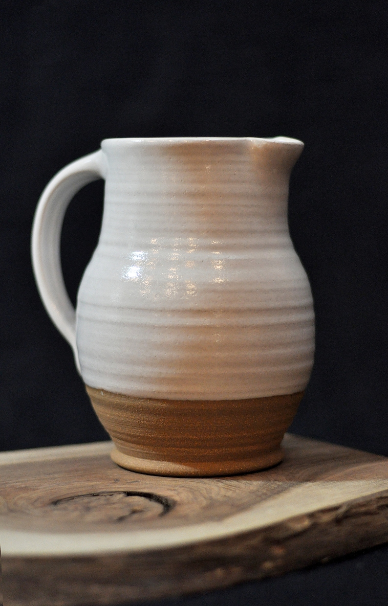 Farmhouse Pitcher Ceramic Pitcher Modern Rustic Stoneware Etsy