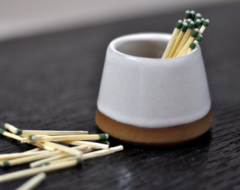 Matchstick Holder | Succulent Holder | Toothpick Holder | Succulent Pot | Ceramic Creamer | White |  Matchstick Holder #3