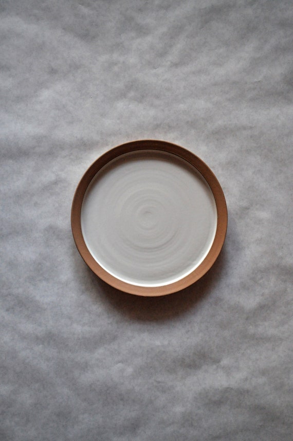 Modern Rustic Dinnerware Farmhouse Plate White Stoneware Ceramic