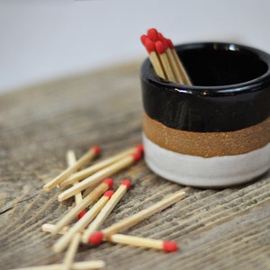 Matchstick Holder | Succulent Pot | Toothpick Holder | Succulent Holder | Ceramic Creamer | Black & White