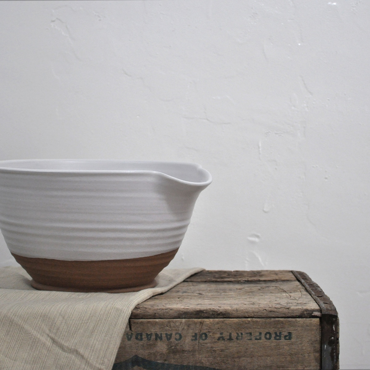 Handmade White Stoneware Ceramic Mixing Bowl | Extra Large Pouring Batter Bowl - Etsy
