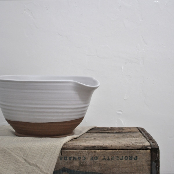 Ceramic Mixing Bowl | Ceramic Mixing Bowl Extra Large | Batter Bowl | Extra Large Bowl | Pouring Bowl | Salad Bowl