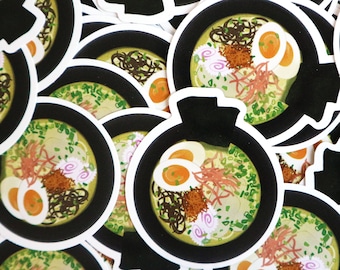 Japanese Ramen Vinyl Sticker | Noodles | Glossy | Weatherproof | Durable | Laptop Sticker | Travel | Reusable | Die cut | Laptop Decal