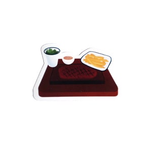 Steak Dinner Vinilo Pegatina / Brillante / Troquelado / Carne de res / Resistente a la intemperie / Durable / Portátil / Elegante / Calcomanía portátil / Decoración / Romántico / Arte