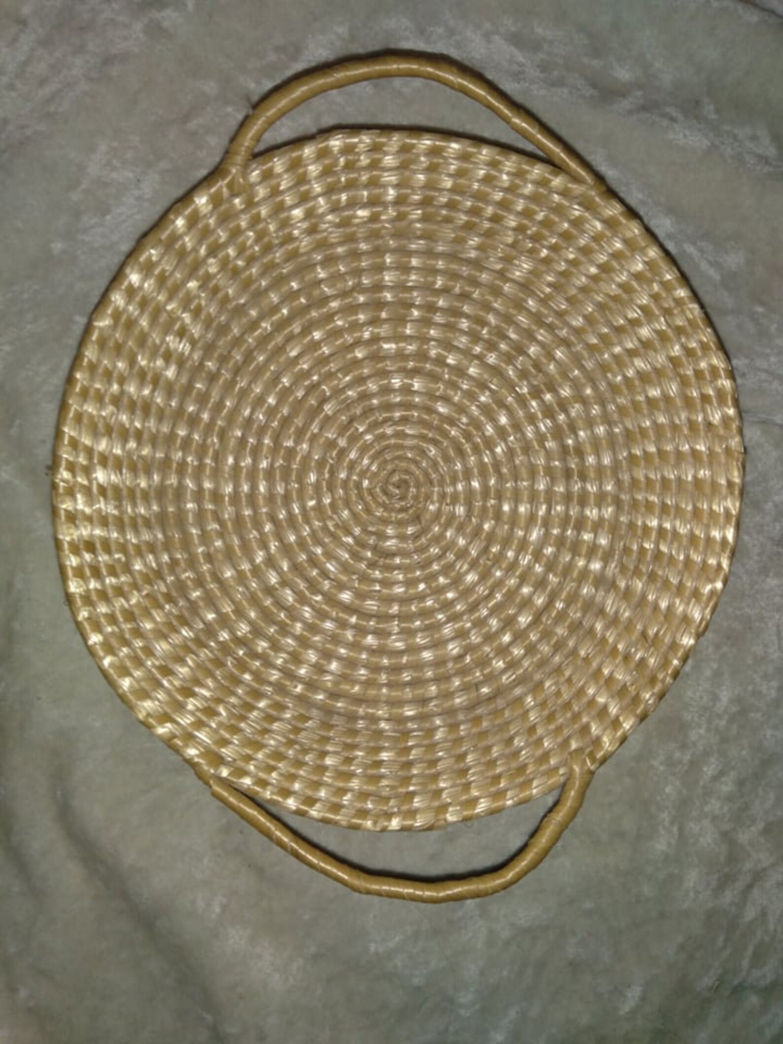 Coil basket with handles natural wall art tray holder Etsy