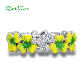Santuzza Orecchini A Goccia Argento 925 Smalto Fiore E Zirconia – Eleganti Donna