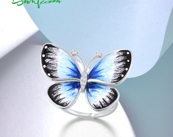 Silverly Butterfly 925 Sterling Silver Ring - Filigree Design Promise Ring For Women, Size 5, 22.7mm Width