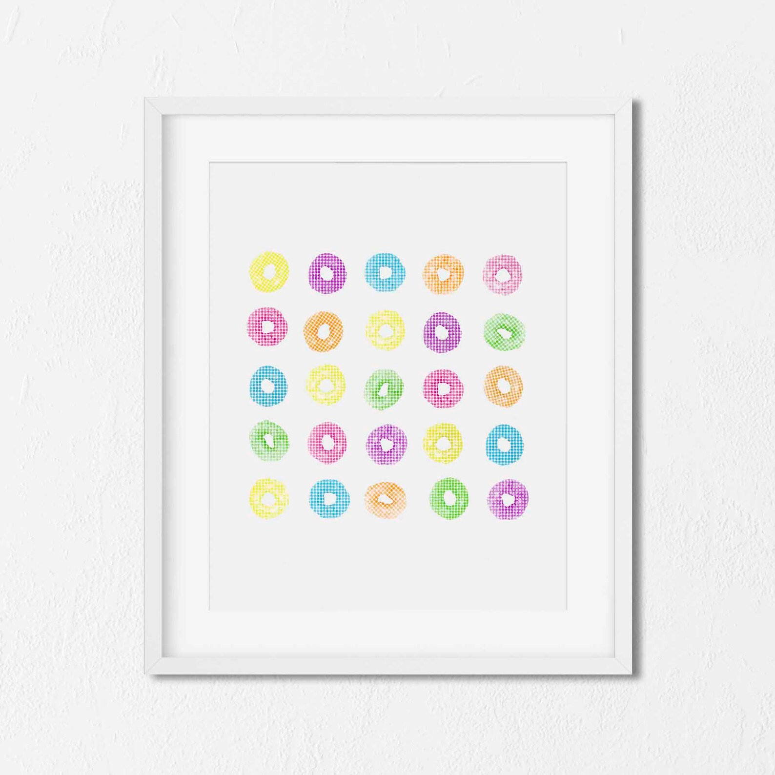 Fruit Loop Art Cereal Digital Printable Download Modern Etsy