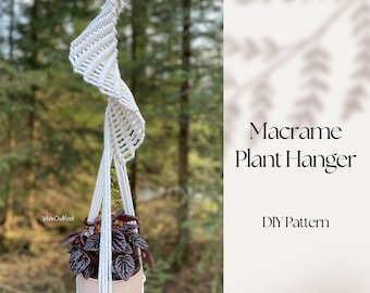 PDF Macrame plant hanger, Spiral macramé plant hanger, beginner, DIY macrame for beginners, step by step, how to plant hanger