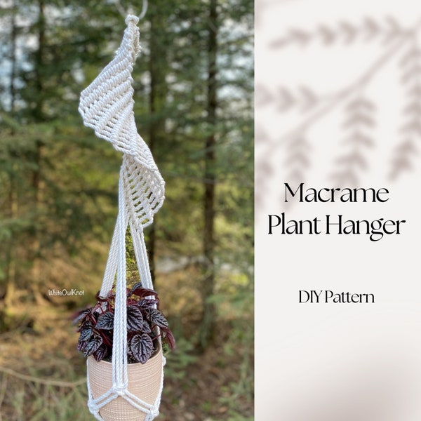 PDF Macrame plant hanger, Spiral macramé plant hanger, beginner, DIY macrame for beginners, step by step, how to plant hanger