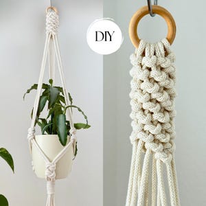 Macrame Plant Hanger PDF Pattern | Snake Knot Tutorial | Modern Hanging Planter DIY | Instant Download