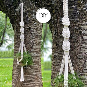 DIY Macrame plant hanger PDF pattern, Shells Hanging Planter Tutorial Instructions, BEGINNER Macramé, Instant Download, Gift Idea