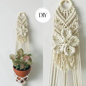 Macrame Wall Plant Hanger Pattern PDF | DIY Hanging Planter Tutorial | Boho Wall Hanging | Flower Macrame Pattern | Instant Download