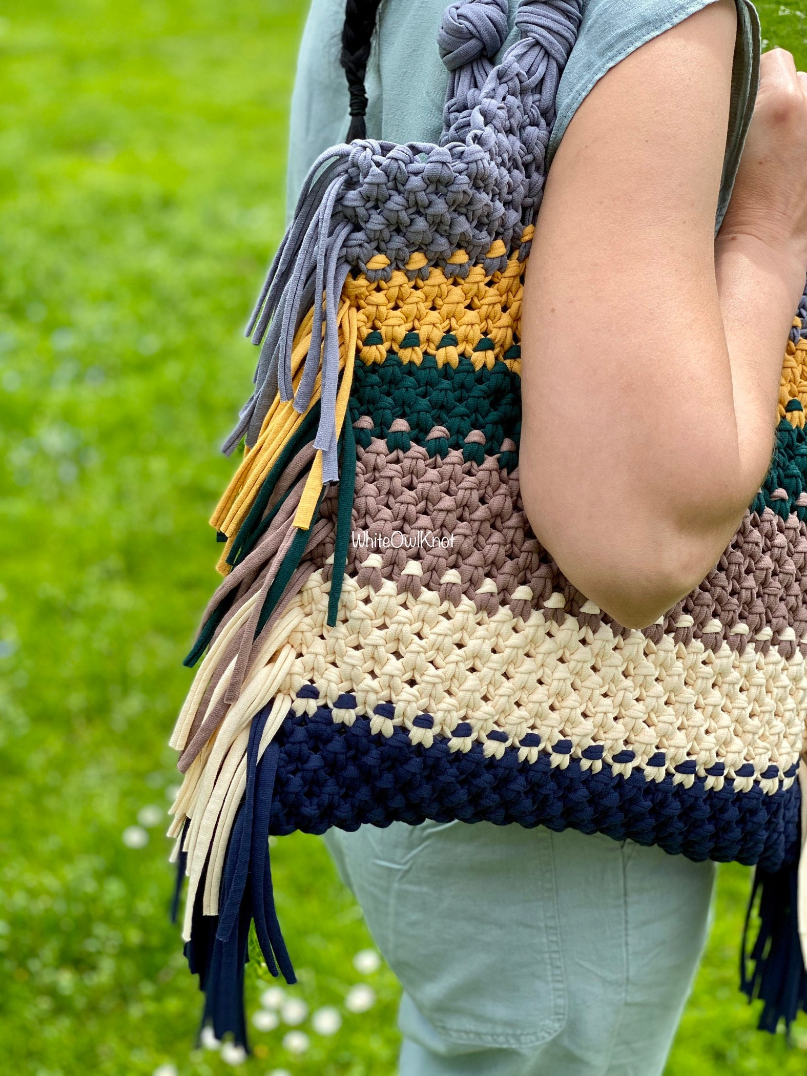 DIY PDF Pattern Macrame Bag DIY Macrame Shoulder Bag Boho | Etsy