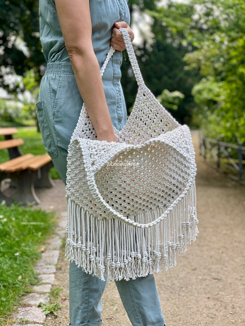 Macrame Shoulder Bag PDF Pattern DIY Macrame Boho Hippie Bag Etsy
