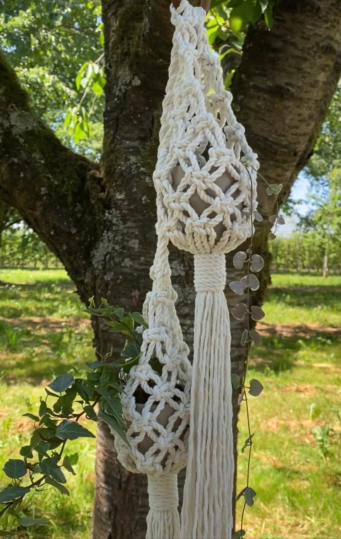 Macrame Pod PDF Pattern Macrame Double Pod Planter, Macrame Plant Hanger Tutorial ...